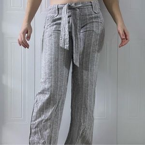 STRIPED LINEN PANTS